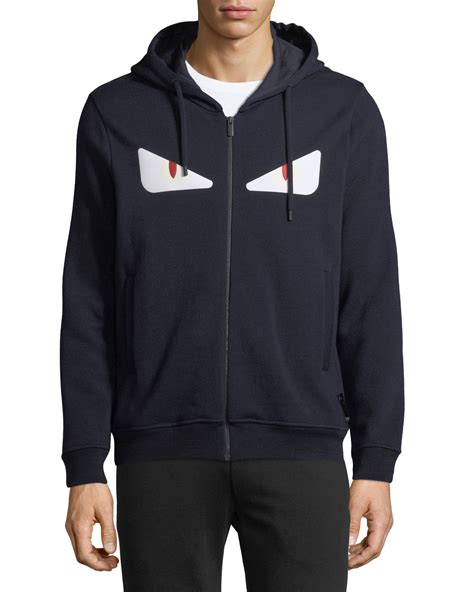 Shop Fendi Monster Eyes Zip Hoodie 